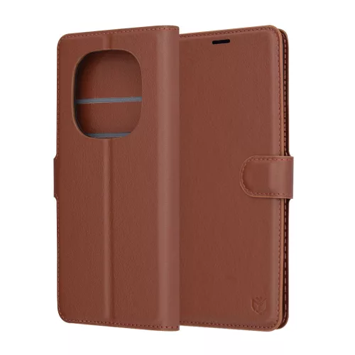 Techsuit - Leather Folio kinyitható tok - Xiaomi Redmi Note 14 Pro 4G - Barna