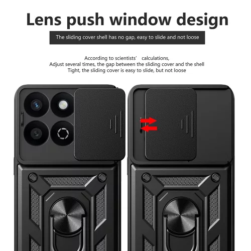 Techsuit - CamShield ütésálló tok - Xiaomi Poco X7 Pro - Fekete