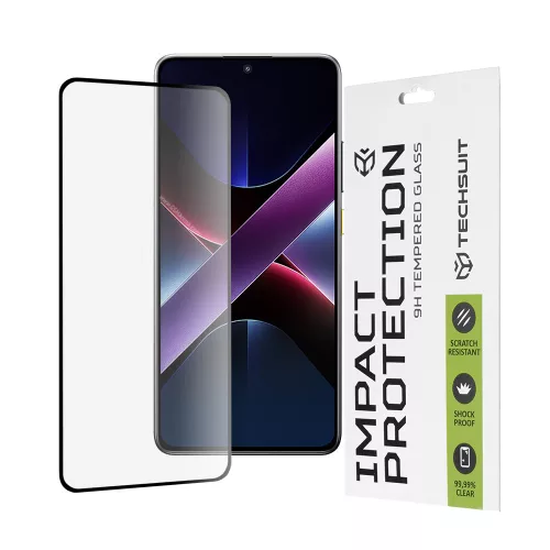 Techsuit - 111D Full Cover / Full Gliue üvegfólia - Xiaomi Poco X7 Pro - Fekete