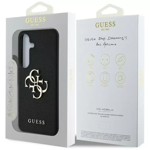 Guess - Hardcase 4G Grained Big and Classic Logo (GUHCS25SPGT4MBK) - Samsung Galaxy S25 - Black