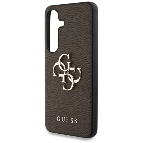 Guess - Hardcase 4G Grained Big and Classic Logo (GUHCS25SPGT4MBW) - Samsung Galaxy S25 - Brown