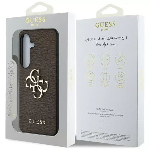 Guess - Hardcase 4G Grained Big and Classic Logo (GUHCS25SPGT4MBW) - Samsung Galaxy S25 - Brown