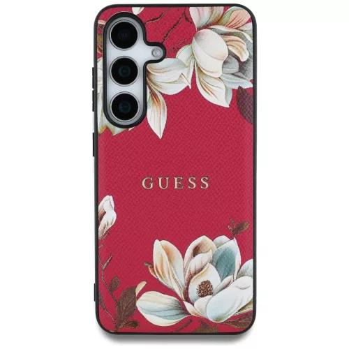 Guess - Virágos MagSafe (GUHMS25SPGNMPLMF) - Samsung Galaxy S25 - Fukszia