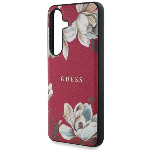 Guess - Virágos MagSafe (GUHMS25SPGNMPLMF) - Samsung Galaxy S25 - Fukszia