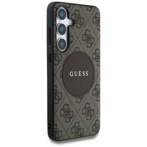 Guess - 4G Kör Klasszikus Logó MagSafe (GUHMS25SP4PGRSGW) - Samsung Galaxy S25 - Barna