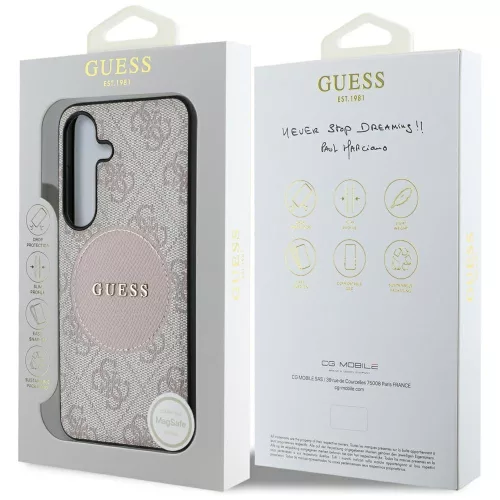 Guess - 4G Kör Klasszikus Logó MagSafe (GUHMS25MP4PGRSGP) - Samsung Galaxy S25 Plus - Rózsaszín