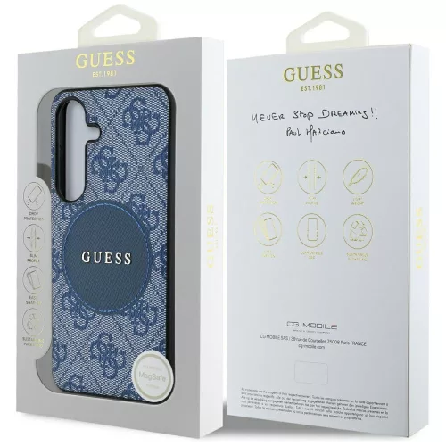 Guess - 4G Circle Classic Logo MagSafe (GUHMS25MP4PGRSGB) - Samsung Galaxy S25 Plus - Blue