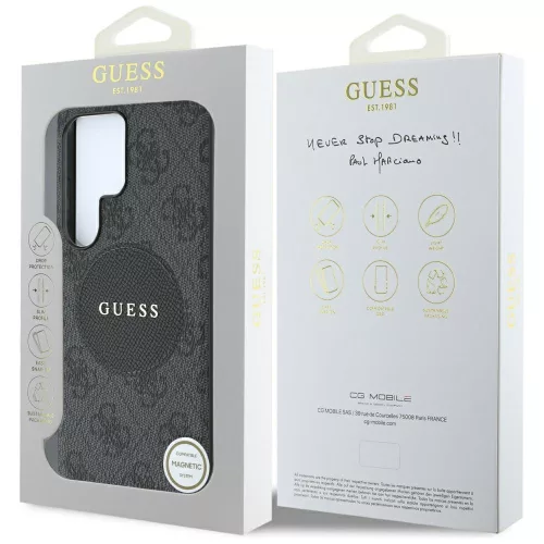 Guess - 4G Kör Klasszikus Logó MagSafe (GUHMS25LP4PGRSGK) - Samsung Galaxy S25 Ultra - Fekete