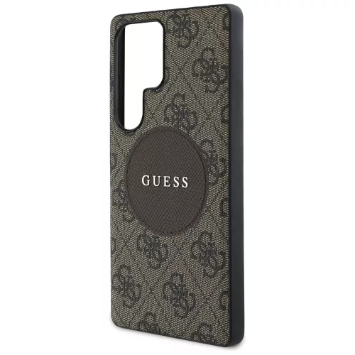 Guess - 4G Kör Klasszikus Logó MagSafe (GUHMS25LP4PGRSGW) - Samsung Galaxy S25 Ultra - Barna