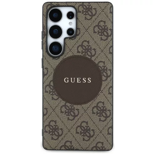 Guess - 4G Kör Klasszikus Logó MagSafe (GUHMS25LP4PGRSGW) - Samsung Galaxy S25 Ultra - Barna