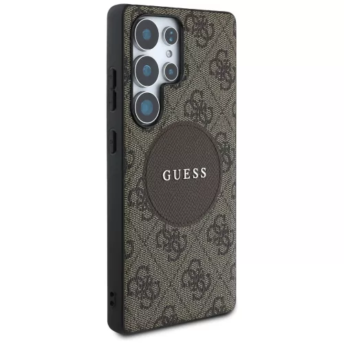 Guess - 4G Kör Klasszikus Logó MagSafe (GUHMS25LP4PGRSGW) - Samsung Galaxy S25 Ultra - Barna