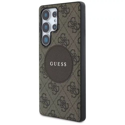 Guess - 4G Kör Klasszikus Logó MagSafe (GUHMS25LP4PGRSGW) - Samsung Galaxy S25 Ultra - Barna