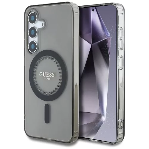 Guess - IML Strasszos MagSafe (GUHMS25SPFTDTEK) - Samsung Galaxy S25 - Fekete