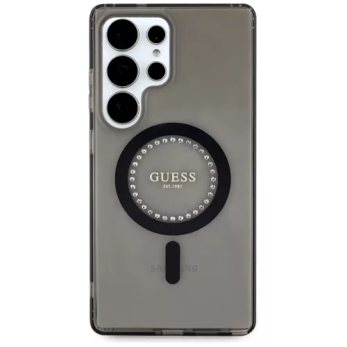 Guess - IML Strasszos MagSafe (GUHMS25LPFTDTEK) - Samsung Galaxy S25 Ultra - Fekete