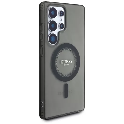 Guess - IML Strasszos MagSafe (GUHMS25LPFTDTEK) - Samsung Galaxy S25 Ultra - Fekete