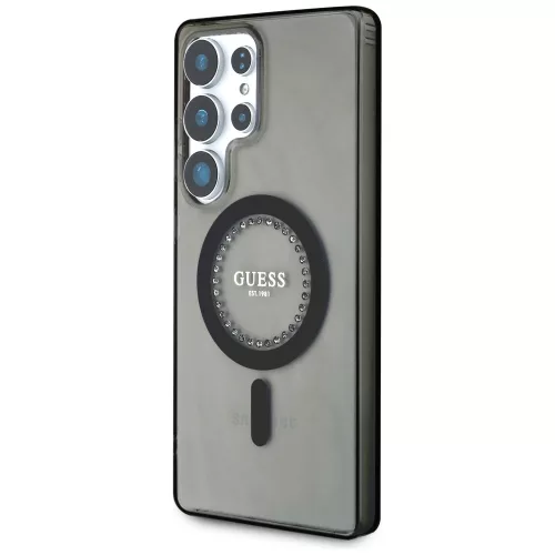 Guess - IML Strasszos MagSafe (GUHMS25LPFTDTEK) - Samsung Galaxy S25 Ultra - Fekete