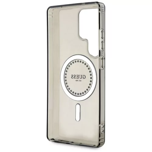 Guess - IML Strasszos MagSafe (GUHMS25LPFTDTEK) - Samsung Galaxy S25 Ultra - Fekete