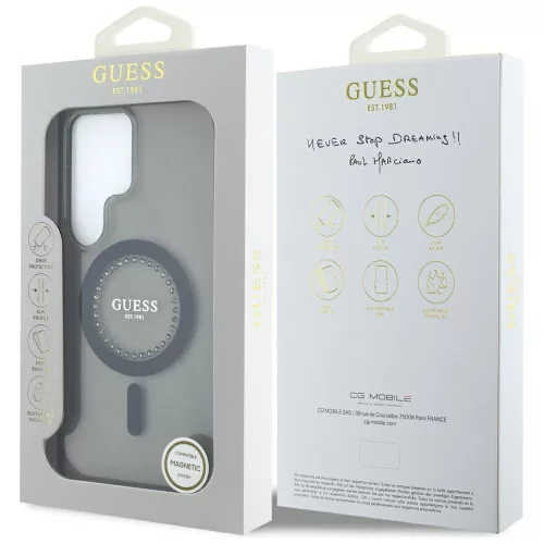 Guess - IML Strasszos MagSafe (GUHMS25LPFTDTEK) - Samsung Galaxy S25 Ultra - Fekete