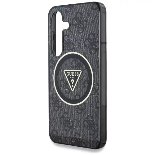 Guess - IML Metal Glitter 4G Circle Triangle MagSafe (GUHMS25SHG4PRTGK) - Samsung Galaxy S25 - Black