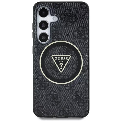 Guess - IML Metal Glitter 4G Circle Triangle MagSafe (GUHMS25SHG4PRTGK) - Samsung Galaxy S25 - Black