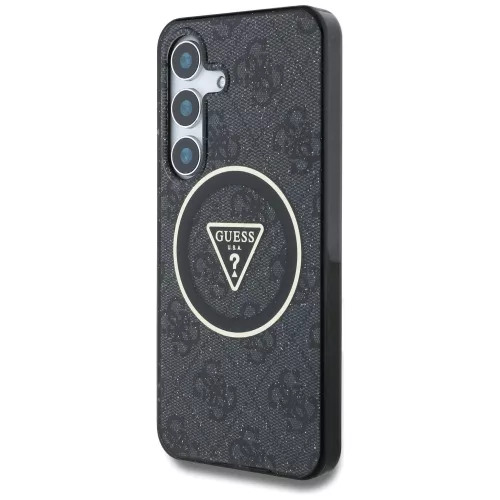 Guess - IML Metal Glitter 4G Circle Triangle MagSafe (GUHMS25SHG4PRTGK) - Samsung Galaxy S25 - Black