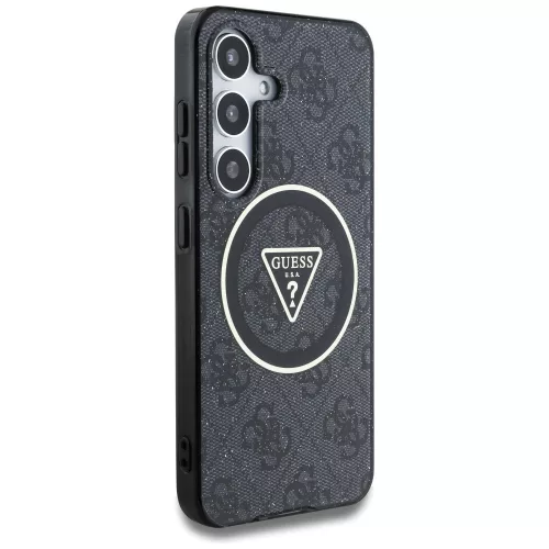 Guess - IML Metal Glitter 4G Circle Triangle MagSafe (GUHMS25SHG4PRTGK) - Samsung Galaxy S25 - Black