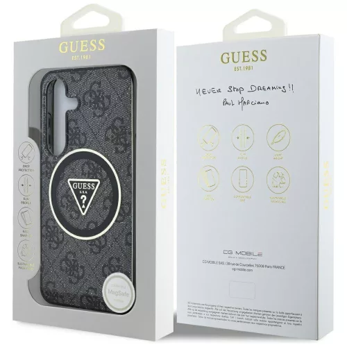 Guess - IML Metal Glitter 4G Circle Triangle MagSafe (GUHMS25SHG4PRTGK) - Samsung Galaxy S25 - Black