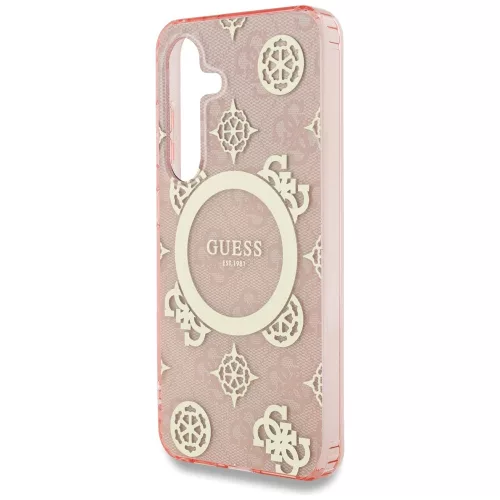 Guess - IML Bazsarózsa 4G Háttéren MagSafe (GUHMS25SH4PYEEP) - Samsung Galaxy S25 - Rózsaszín