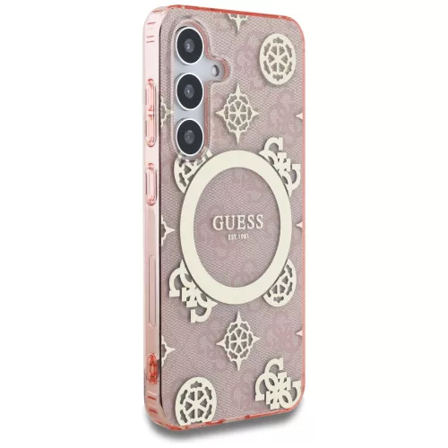 Guess - IML Bazsarózsa 4G Háttéren MagSafe (GUHMS25SH4PYEEP) - Samsung Galaxy S25 - Rózsaszín