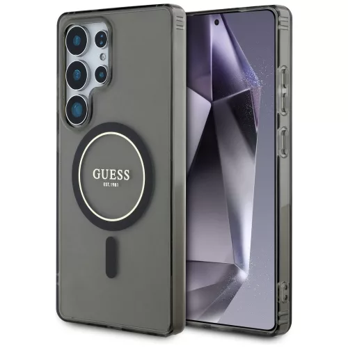 Guess - IML Glitter Circle MagSafe (GUHMS25LHFGEREK) - Samsung Galaxy S25 Ultra - Black