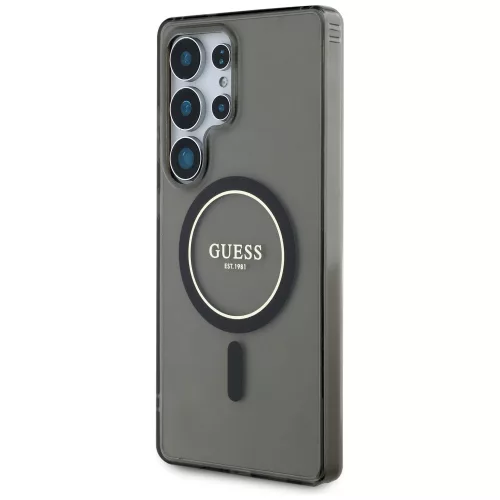 Guess - IML Glitter Circle MagSafe (GUHMS25LHFGEREK) - Samsung Galaxy S25 Ultra - Black