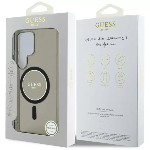 Guess - IML Glitter Circle MagSafe (GUHMS25LHFGEREK) - Samsung Galaxy S25 Ultra - Black