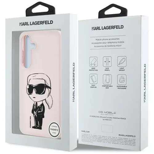 Karl Lagerfeld - Silicone Graffiti MagSafe (KLHMS25SPNYKGRTP) - Samsung Galaxy S25 - Ikonik Pink