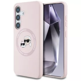   Karl Lagerfeld - Silicone Double Heads MagSafe (KLHMS25SSKCHTCP) - Samsung Galaxy S25 - Pink