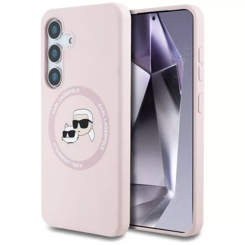 Karl Lagerfeld - Silicone Double Heads MagSafe (KLHMS25SSKCHTCP) - Samsung Galaxy S25 - Pink