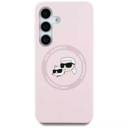 Karl Lagerfeld - Silicone Double Heads MagSafe (KLHMS25SSKCHTCP) - Samsung Galaxy S25 - Pink