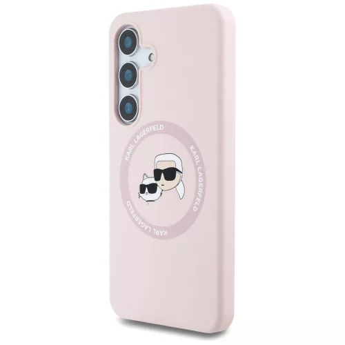 Karl Lagerfeld - Silicone Double Heads MagSafe (KLHMS25SSKCHTCP) - Samsung Galaxy S25 - Pink