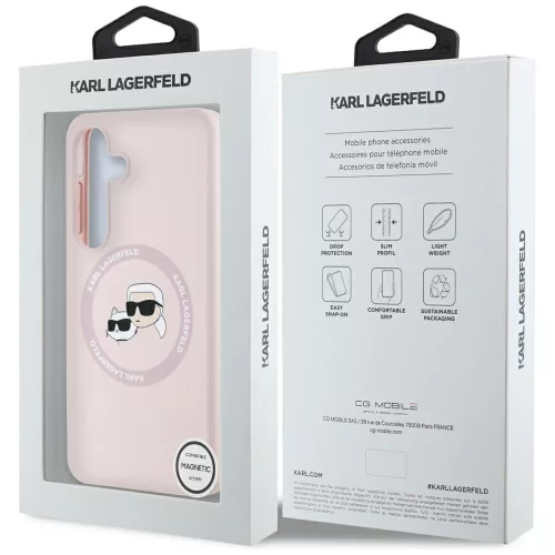 Karl Lagerfeld - Silicone Double Heads MagSafe (KLHMS25SSKCHTCP) - Samsung Galaxy S25 - Pink