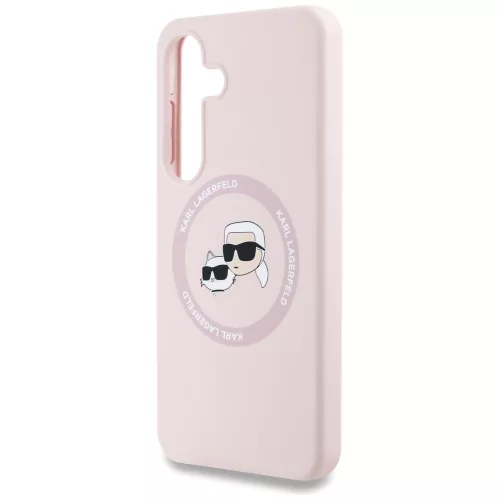 Karl Lagerfeld - Silicone Double Heads MagSafe (KLHMS25SSKCHTCP) - Samsung Galaxy S25 - Pink