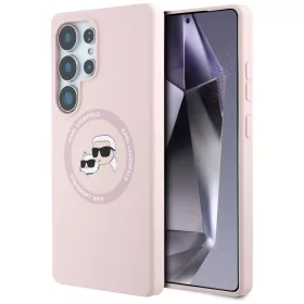   Karl Lagerfeld - Silicone Double Heads MagSafe (KLHMS25LSKCHTCP) - Samsung Galaxy S25 Ultra - Pink
