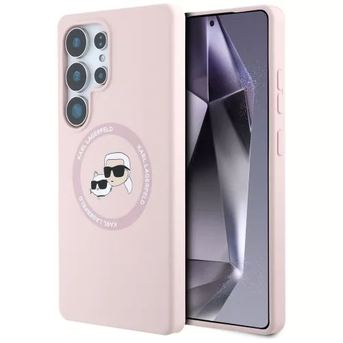 Karl Lagerfeld - Silicone Double Heads MagSafe (KLHMS25LSKCHTCP) - Samsung Galaxy S25 Ultra - Pink