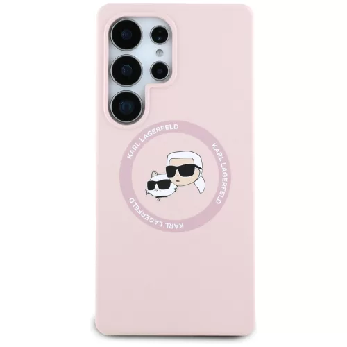 Karl Lagerfeld - Silicone Double Heads MagSafe (KLHMS25LSKCHTCP) - Samsung Galaxy S25 Ultra - Pink
