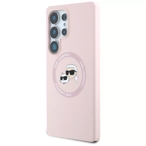 Karl Lagerfeld - Silicone Double Heads MagSafe (KLHMS25LSKCHTCP) - Samsung Galaxy S25 Ultra - Pink