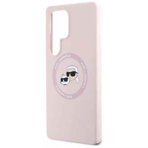 Karl Lagerfeld - Silicone Double Heads MagSafe (KLHMS25LSKCHTCP) - Samsung Galaxy S25 Ultra - Pink