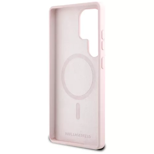 Karl Lagerfeld - Silicone Double Heads MagSafe (KLHMS25LSKCHTCP) - Samsung Galaxy S25 Ultra - Pink