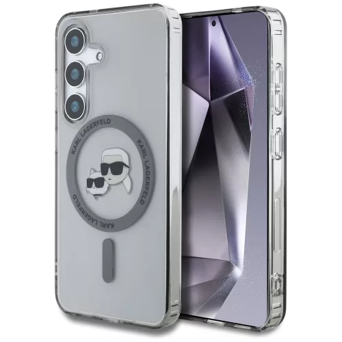 Karl Lagerfeld - IML MagSafe (KLHMS25SHLSKCK) - Samsung Galaxy S25 - Metal Karl&Choupette Heads