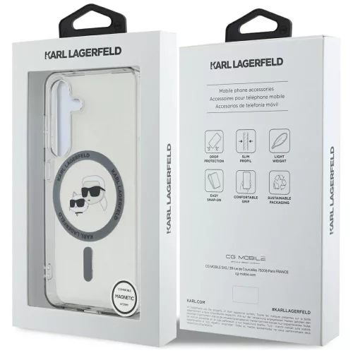 Karl Lagerfeld - IML MagSafe (KLHMS25SHLSKCK) - Samsung Galaxy S25 - Metal Karl&Choupette Heads