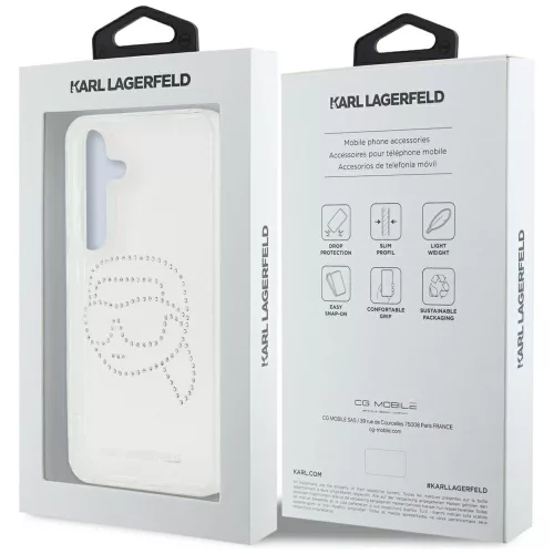 Karl Lagerfeld - IML Rhinestones (KLHCS25SHKHDCELT) - Samsung Galaxy S25 - Transparent Karl Head