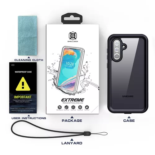 ShellBox - Waterproof IP68 Case - Samsung Galaxy S25 - Black
