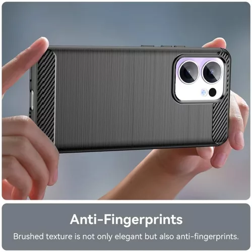 Techsuit - Carbon szilikon tok - Oppo Reno13 - Fekete